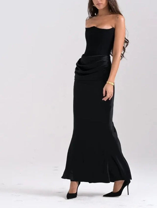 Belle Ame Black Midi Kaul Dress