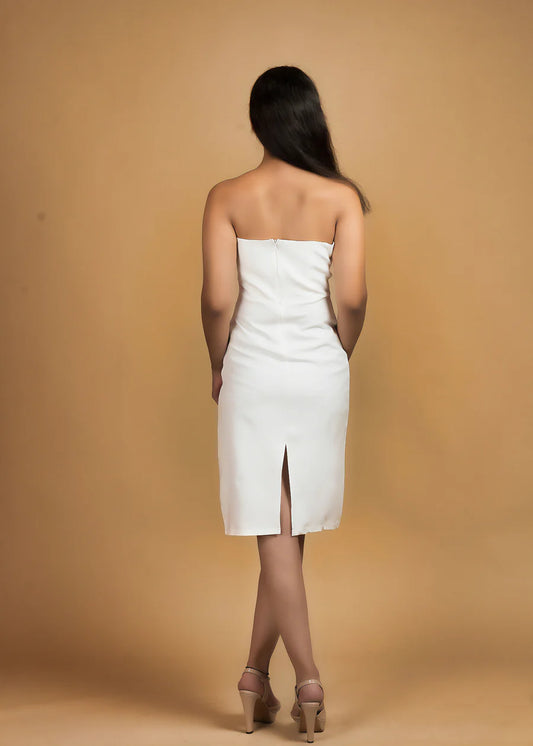 Belle Ame white Bodycon Crepe Dress