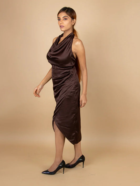 Belle Ame Halter Neck Bodycon Midi Dress