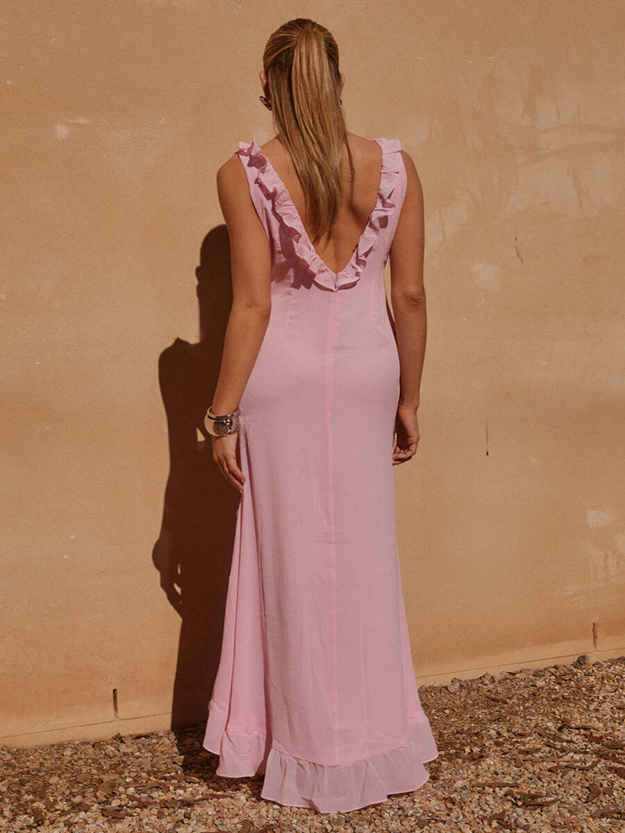 Belle Ame Glamour Ruffled Maxi Dress