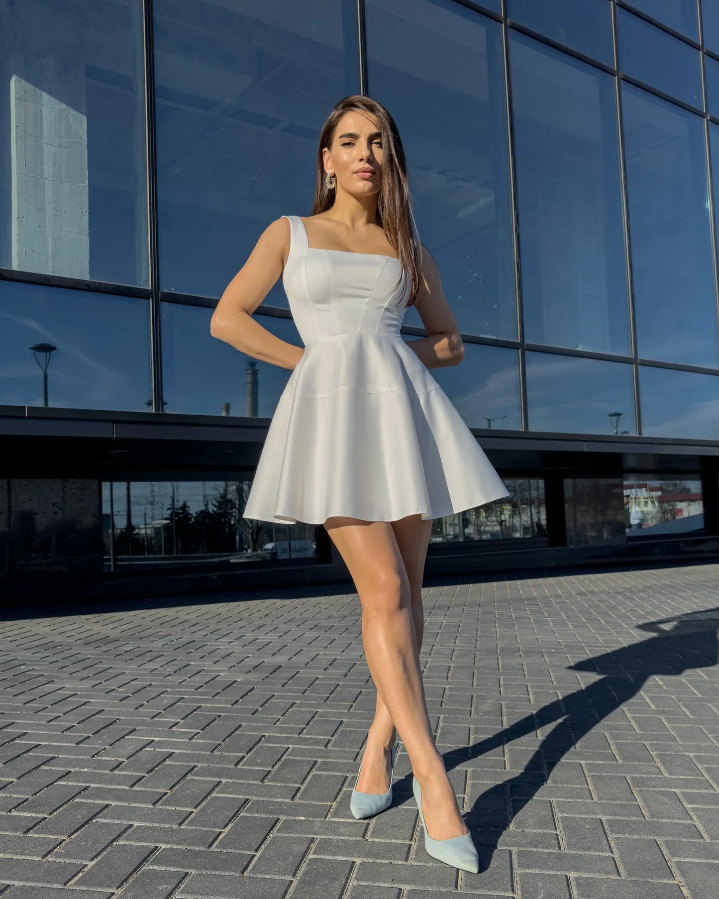 Belle Ame Lily Glam White Mini Dress