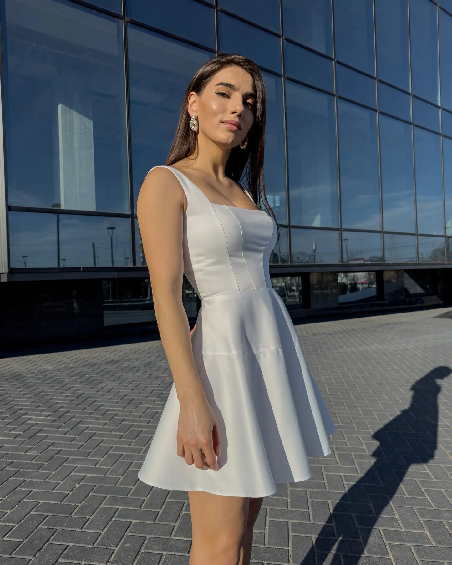 Belle Ame Lily Glam White Mini Dress