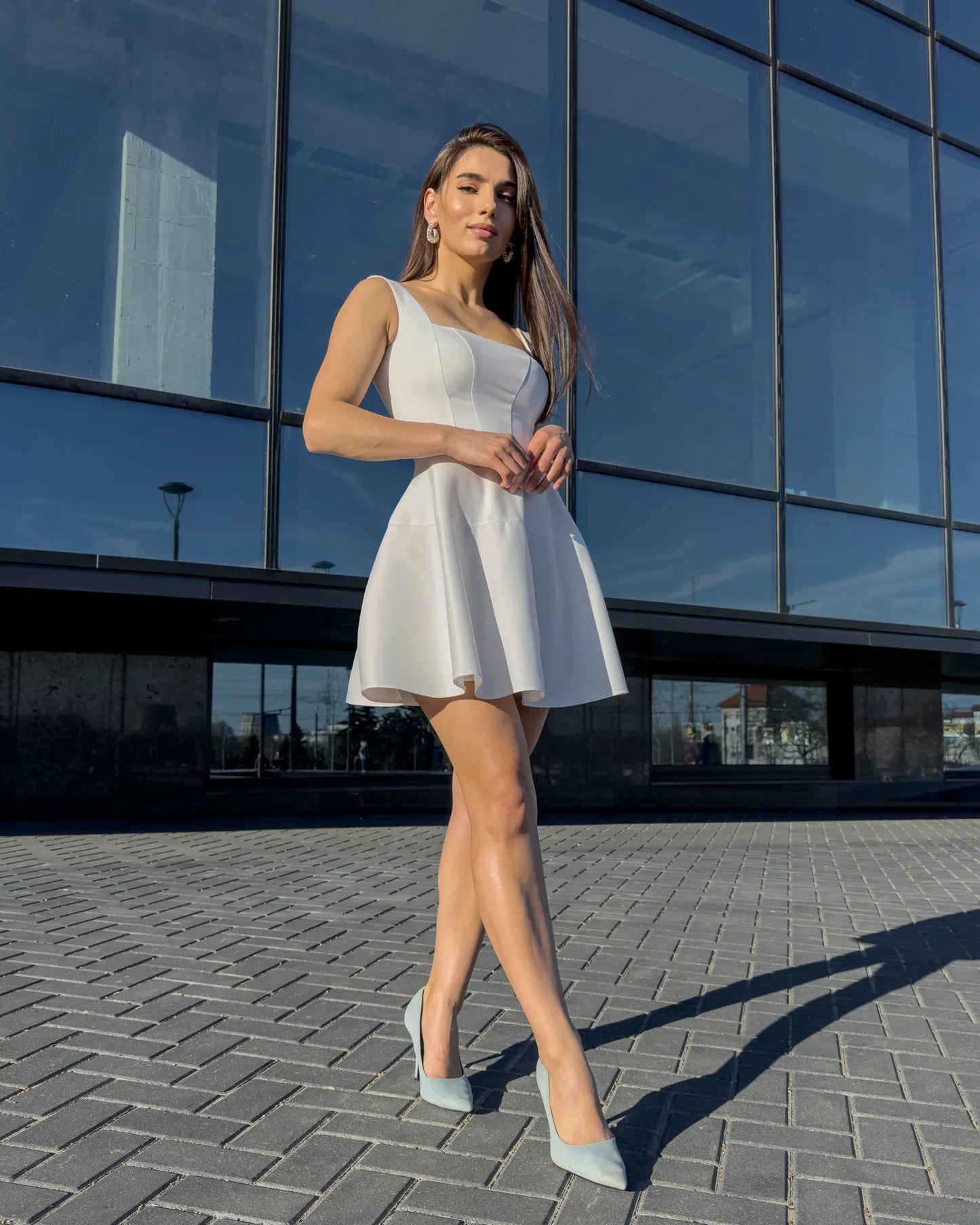 Belle Ame Lily Glam White Mini Dress