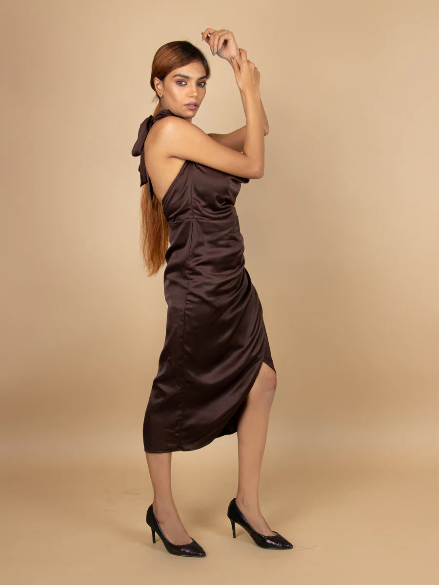 Belle Ame Halter Neck Bodycon Midi Dress