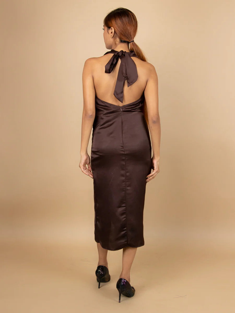 Belle Ame Halter Neck Bodycon Midi Dress