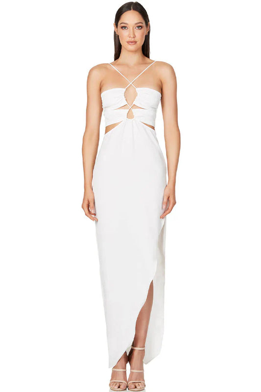 Belle Ame White Luxe Long Dress